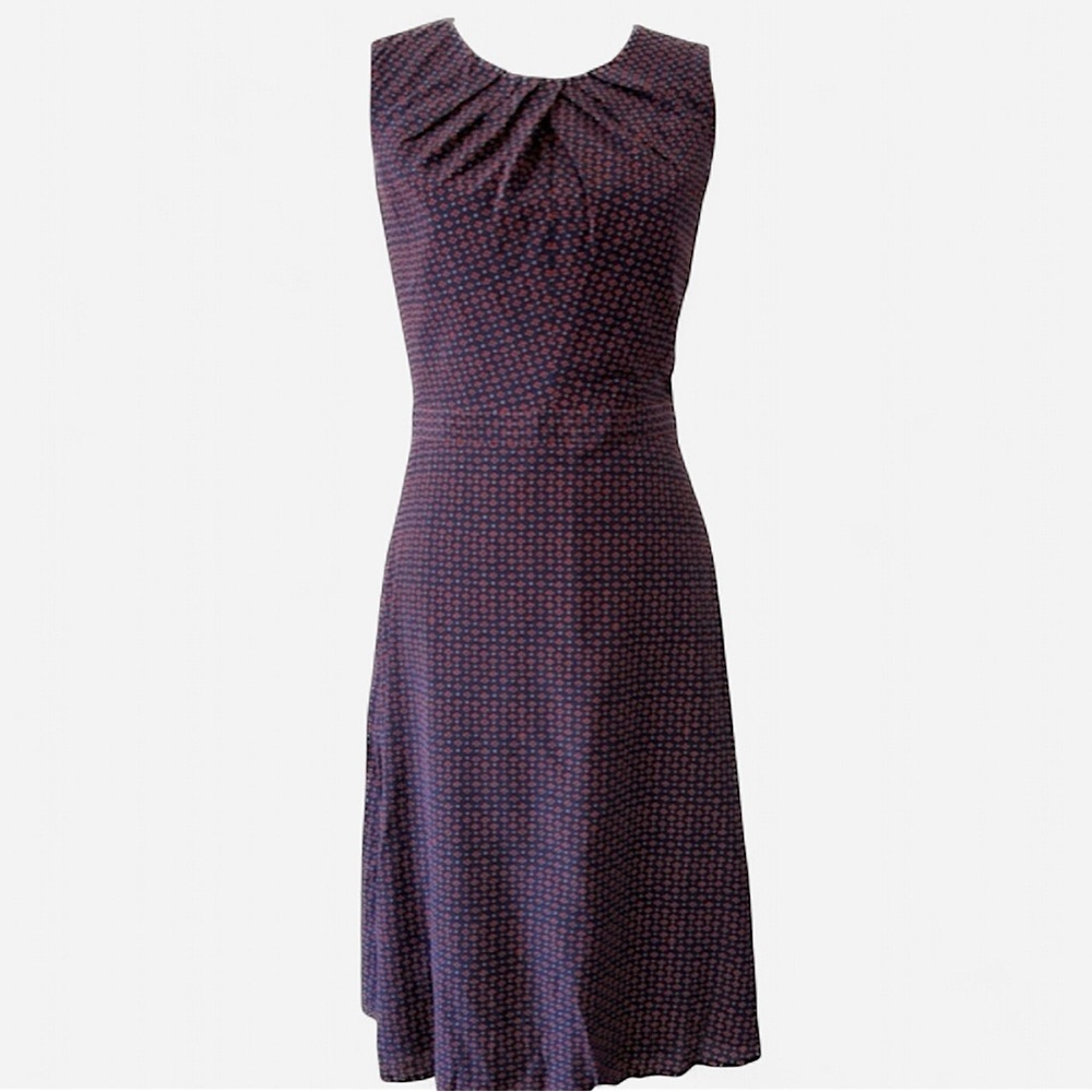 Tory Burch Flower Dot Silk Sheath Dress, Navy, Size 4